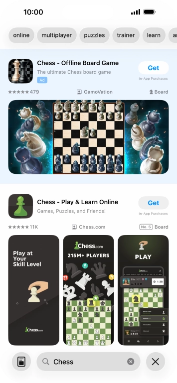 Press the required app.