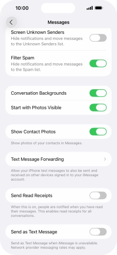 Press the indicator next to 