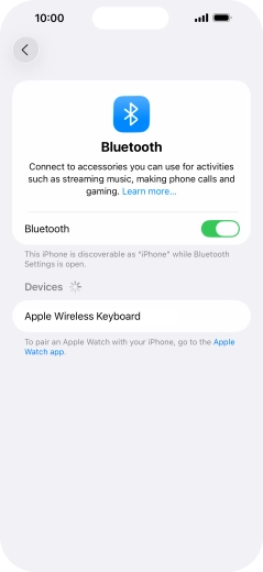 Press the required Bluetooth device and follow the instructions on the screen to pair the device with your phone.