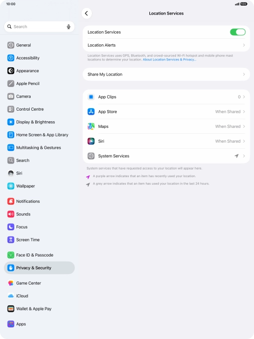 Press the required app. Press the required app.