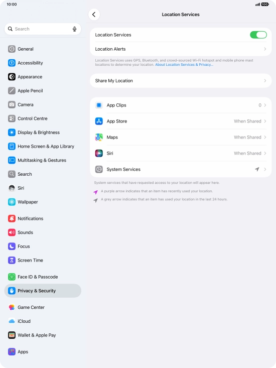 Press the required app. Press the required app.