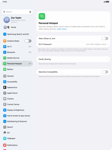 Press Wi-Fi Password and key in the required password. Press Wi-Fi Password and key in the required password.