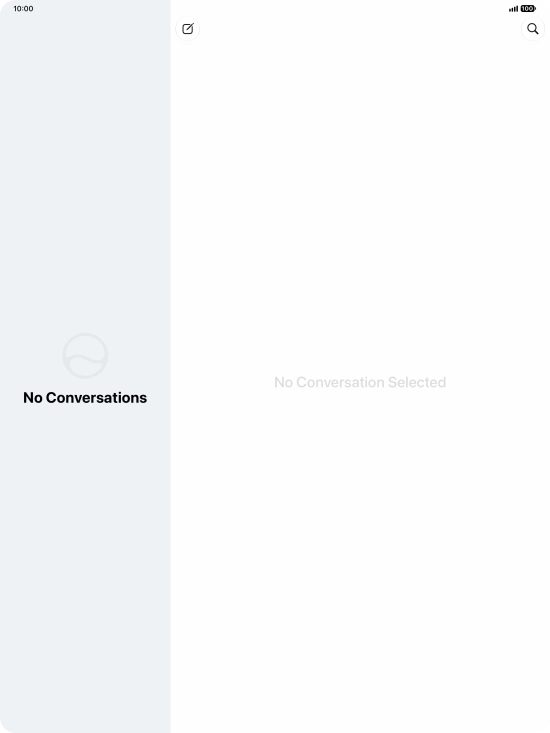 Press the new conversation icon. Press the new conversation icon.