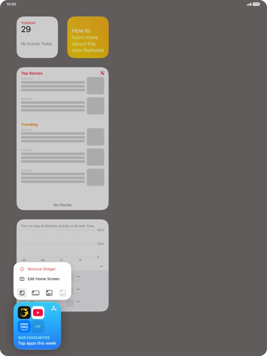 Press Remove Widget. Press Remove Widget.