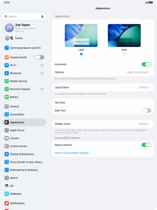 If you turn on the function, press Options and follow the instructions on the screen to select the required period of time for Dark Mode. If you turn on the function, press Options and follow the instructions on the screen to select the required period of time for Dark Mode.