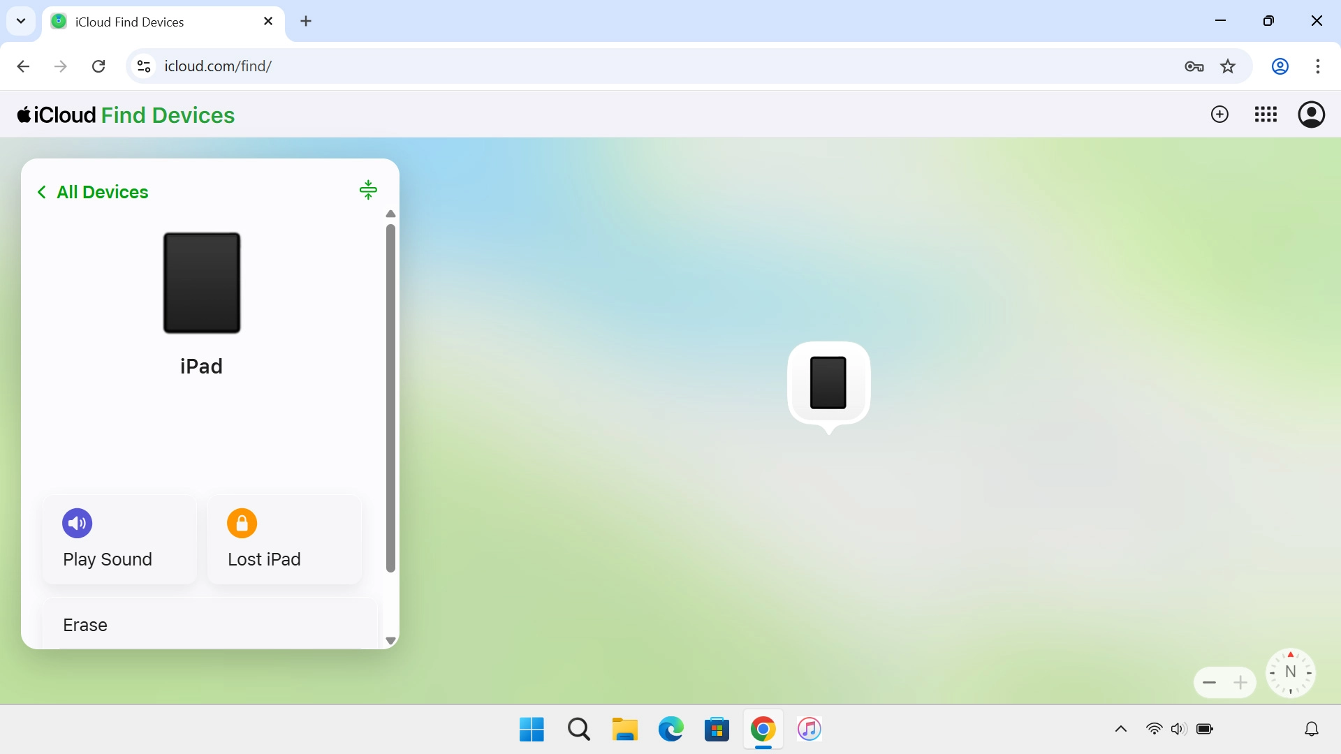 Your tablet's latest position is displayed on the map. Your tablet's latest position is displayed on the map.