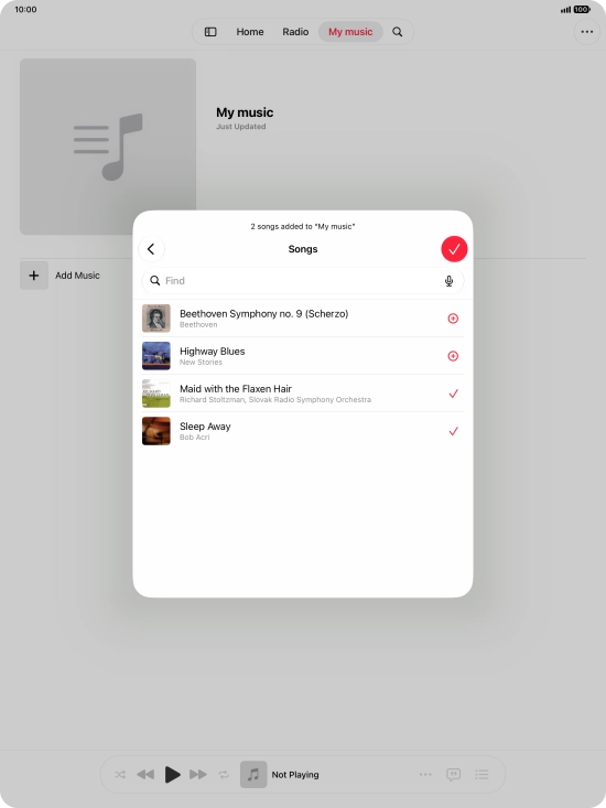 Press the confirm icon. Press the confirm icon.