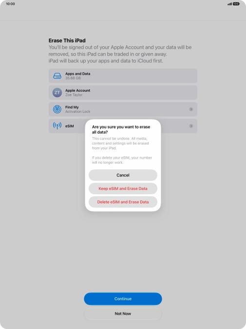 Press the required setting. Press the required setting.