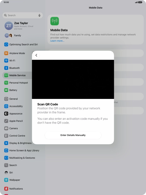 Place the QR code you've received inside the tablet camera frame to scan the code. Place the QR code you've received inside the tablet camera frame to scan the code.