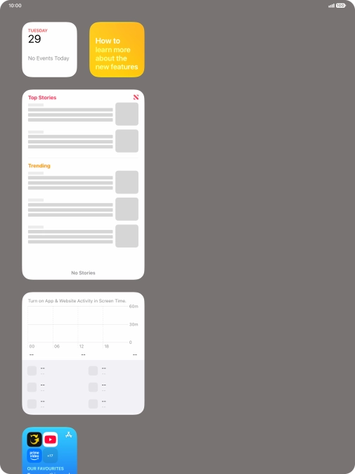 Press and hold the required widget until a pop-up menu is displayed. Press and hold the required widget until a pop-up menu is displayed.