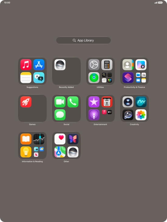 Press the required app. Press the required app.