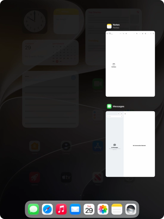 Slide upwards on the required application to end it. Slide upwards on the required application to end it.