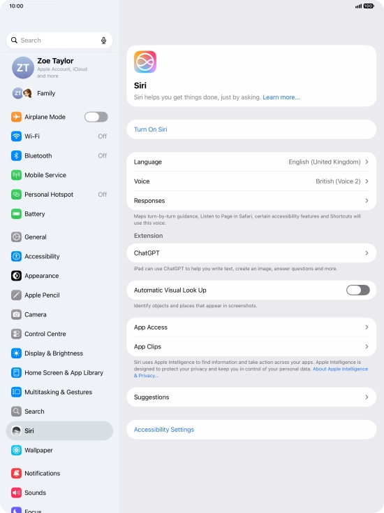 If it's the first time you use Siri AI, press Turn On Siri. If it's the first time you use Siri AI, press Turn On Siri.