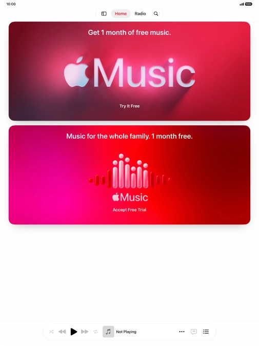 Press the iPad icon. Press the iPad icon.