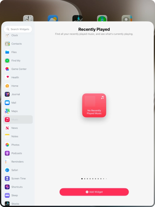 Press Add Widget. Press Add Widget.