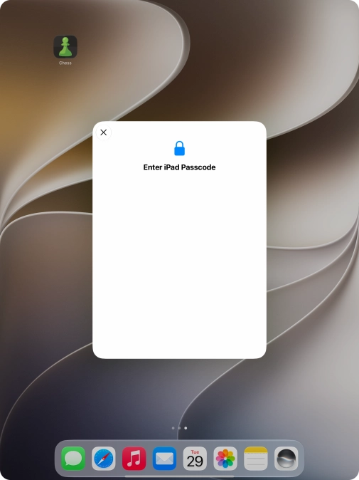 Use the lock code you created. Use the lock code you created.
