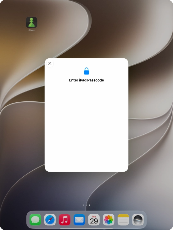 Use the lock code you created. Use the lock code you created.
