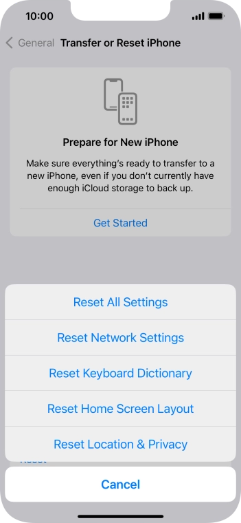 Press Reset Network Settings.