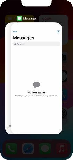 Slide upwards on the required application to end it.