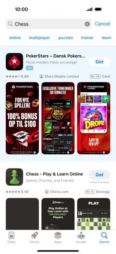 Press the required app.