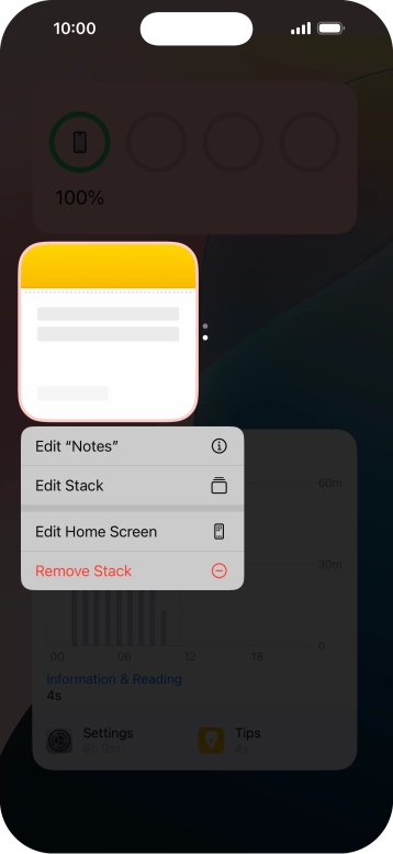 Press Edit Stack.