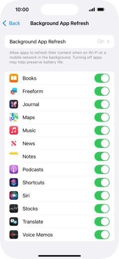 Press Background App Refresh.