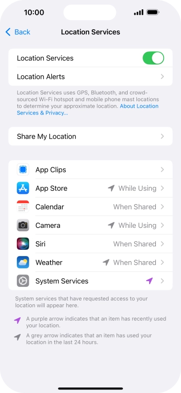 Press the required app.