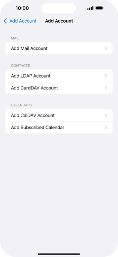 Press Add Mail Account.