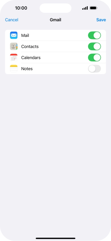 If this screen is displayed, you email account has been recognised and set up automatically. Follow the instructions on the screen to key in more information and finish setting up your phone.