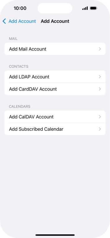 Press Add Mail Account.