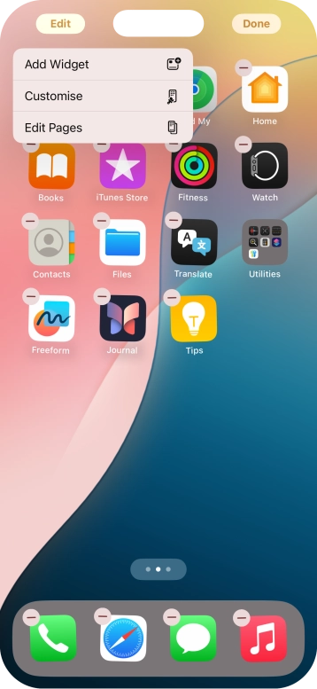 Press Customise.