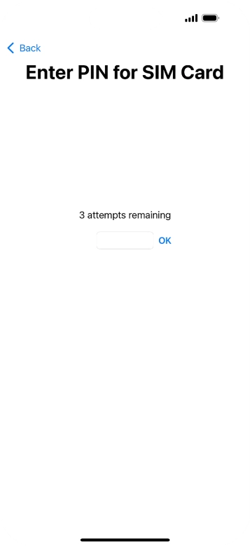 If your SIM is locked, key in your PIN and press OK. The default PIN is 1111.