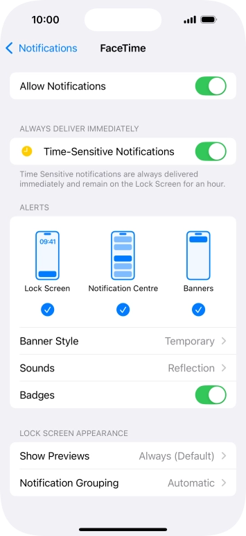 Press the indicator next to 