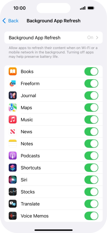 Press Background App Refresh.