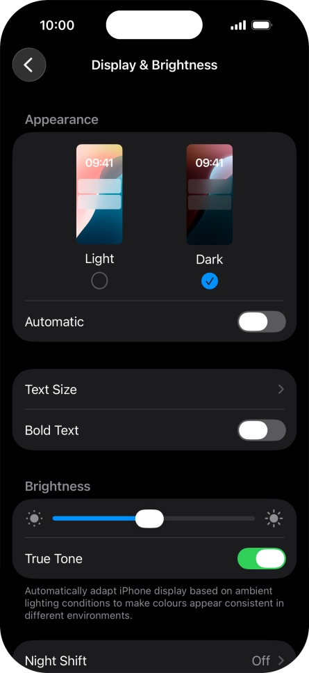 Press the indicator next to 