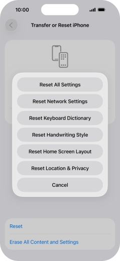 Press Reset Network Settings.
