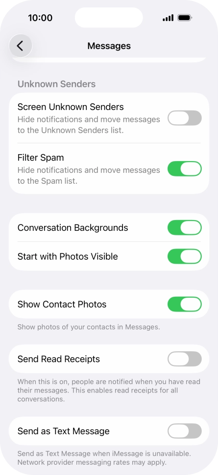 Press the indicator next to 