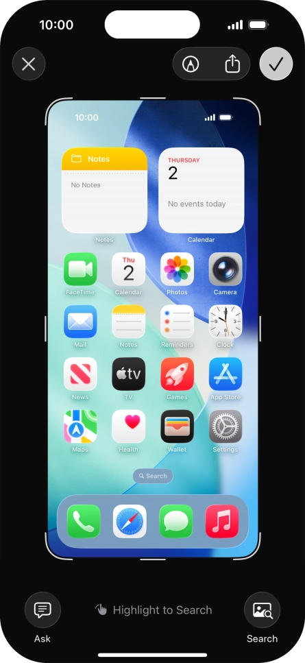 Follow the instructions on the screen to edit and save your screenshot.