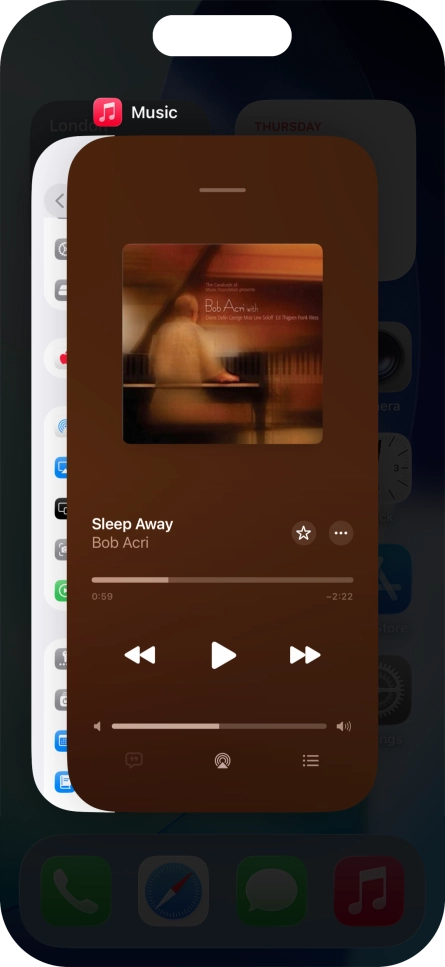 Slide upwards on the required application to end it.