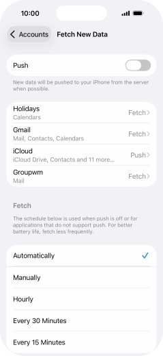 If you turn off the function, press the required setting.