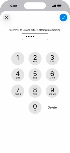 Key in your PIN and press the confirm icon. The default PIN is 1111.