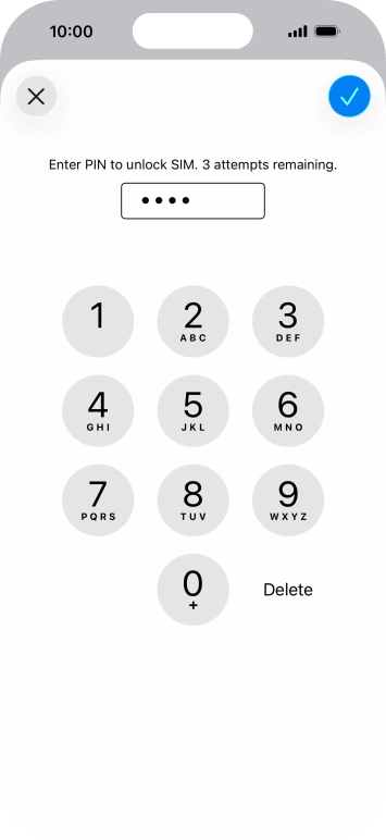 Key in your PIN and press the confirm icon. The default PIN is 1111.