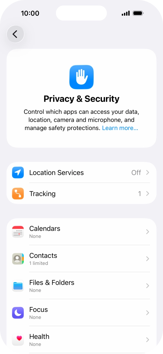 Press Location Services.