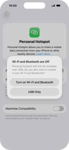 If Wi-Fi is turned off, press Turn on Wi-Fi and Bluetooth.