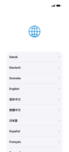 Press the required language.