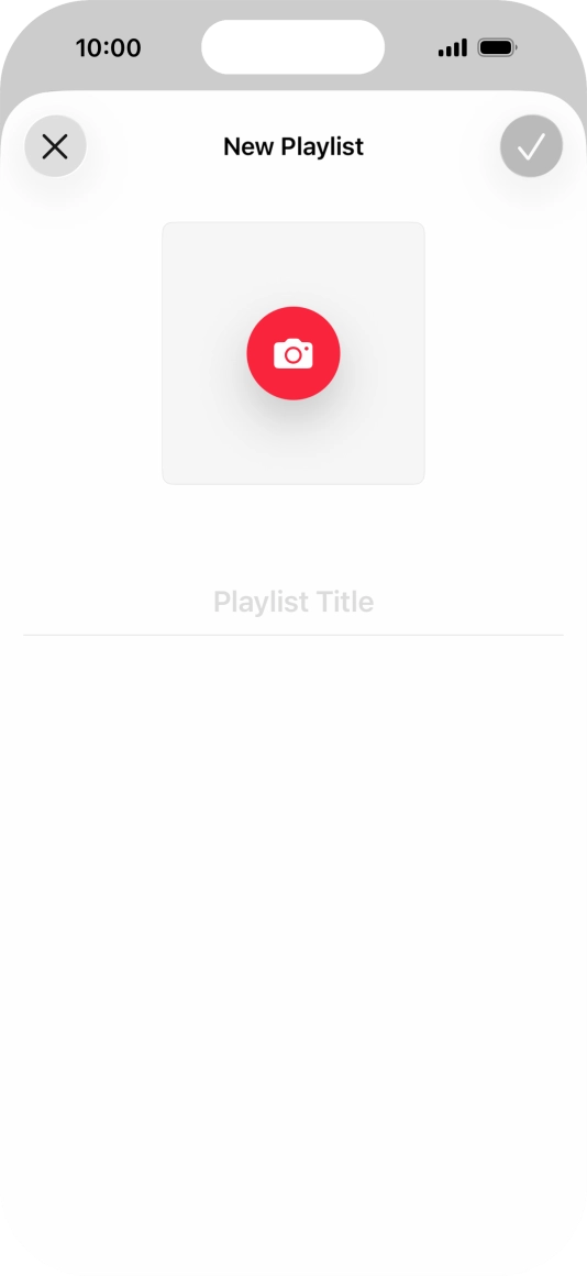 Press the text input field and key in a name for the playlist.