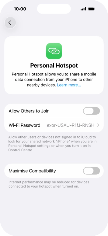 Press Wi-Fi Password and key in the required password.