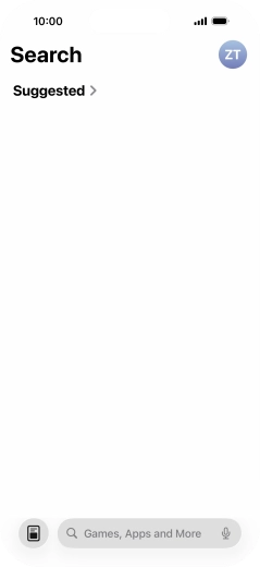 Press the search field and key in the name or subject of the required app.