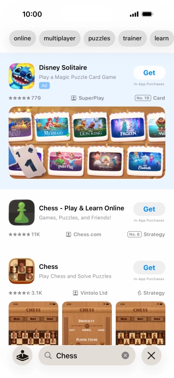 Press the required app.