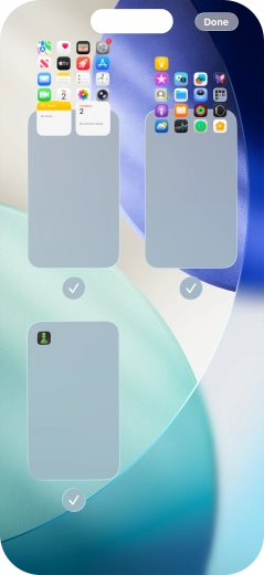 Press the field below the required home screen page to turn page view on or off.